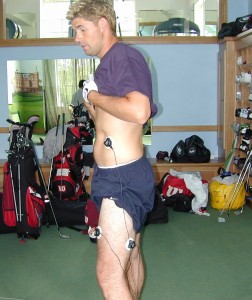 EMG measurements on golf player Padraig Harrington